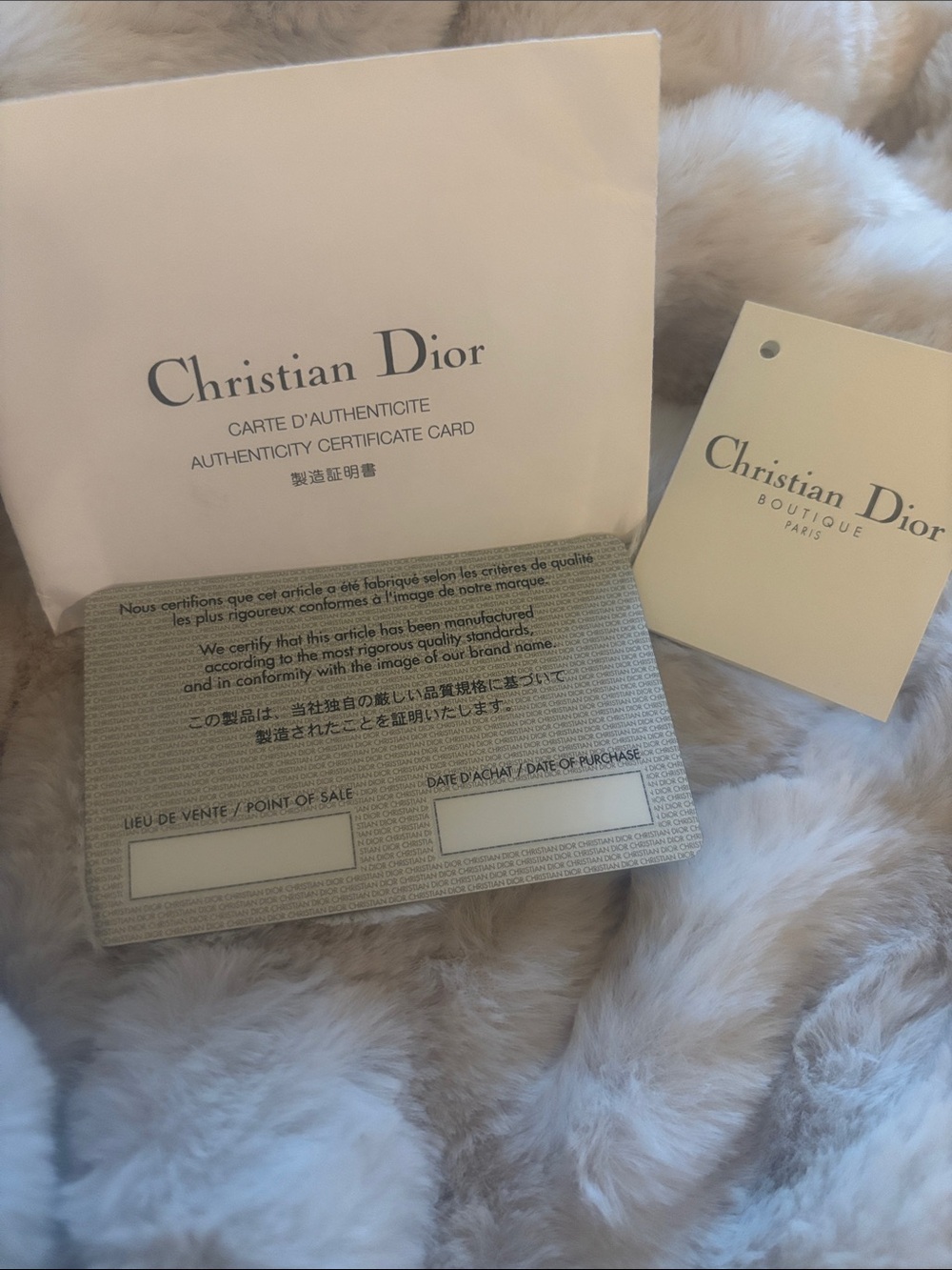 Dior Authenticity Card & Tags - Picture 2 of 2
